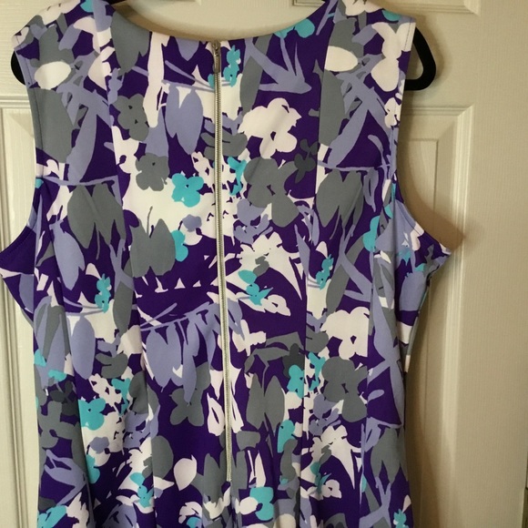 Lane Bryant Sleeveless Fit & Flare Purple & Gray Dress - 20 - Picture 5 of 8